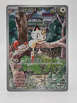 Meowth 106/094 IR ⭐Phantasmal Flames Pokemon Card Illustration Rare Holo NM/M - Image 1