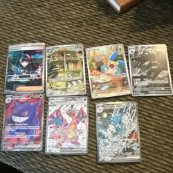 Pokemon Full Art Holo Card Lot 8 Cards Gengar EX, Cassiopeia, Litten, Minun - Image 1