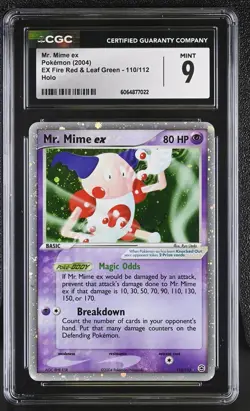 CGC 9 MINT Mr. Mime ex 2004 EX Fire Red & Leaf Green 110/112 Holo Pokemon Card - Image 1
