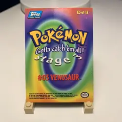 Pokemon Topps 1999 TV Animation Episode Card E3 Venusaur #03 Blue Logo Non Holo - Image 2