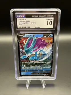 Pokemon Suicune v Evolving Skies Ultra Rare Holo Card 031/203 CGC GEM MINT 10 - Image 1