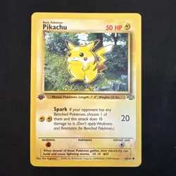 MP* Pikachu 60/64 1st Edition Jungle Set Common 1999 English Pokemon Card WoTC - Image 1