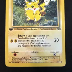 MP* Pikachu 60/64 1st Edition Jungle Set Common 1999 English Pokemon Card WoTC - Image 3