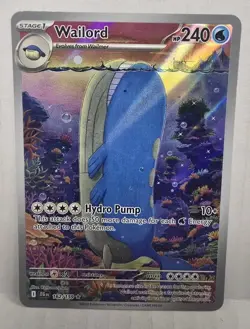 Wailord 162/159 Illustration Rare IR Journey Together Pokemon Card NM - Image 1