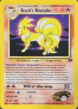 Brock's Ninetales 3/132 Gym Challenge Holo Rare WOTC 2000 Pokemon Card LP - Image 1