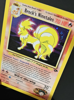Brock's Ninetales 3/132 Gym Challenge Holo Rare WOTC 2000 Pokemon Card LP - Image 2
