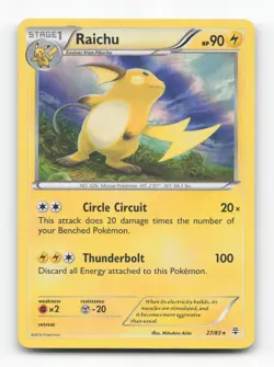 Pokemon TCG - Raichu 27/83 Lightly Played Holo Rare Generations - Image 1