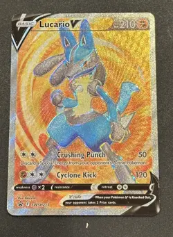 Lucario V Full Art Black Star Promo SWSH213 Pokemon Card TCG NM - Image 1