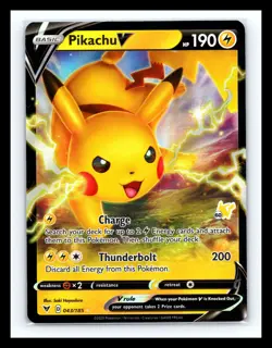 💥 Pikachu V 043/185 Pokemon TCG Rare Vivid Voltage Holo Rare - Image 1