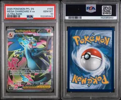 2025 POKEMON PFL EN-PHANTASMAL FLAMES #109 MEGA CHARIZARD X EX ULTRA RARE PSA 10 - Image 3
