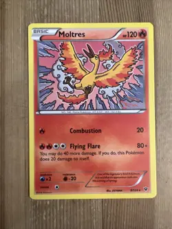 Pokemon TCG Moltres Fates Collide 9/124 Regular Rare NM - Image 1