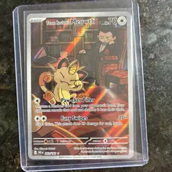Pokemon Team Rocket’s Meowth 203/182 Illustration Rare Destined Rivals Holo - Image 1