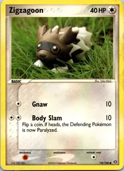 Zigzagoon 74/106 Common Emerald Pokemon MP - Image 1