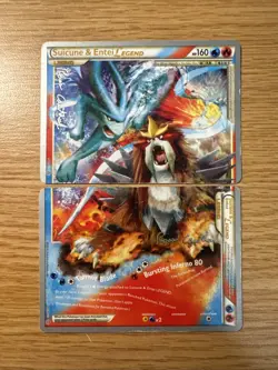 Pokemon TCG SUICUNE & ENTEI LEGEND! 2011 World Championships! TOP & BOTTOM SET!! - Image 1