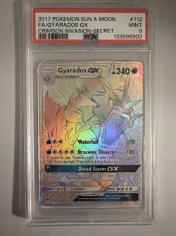 2017 POKEMON SUN & MOON CRIMSON INVASION SECRET #112 FULL ART/GYARADOS GX PSA 9 - Image 2