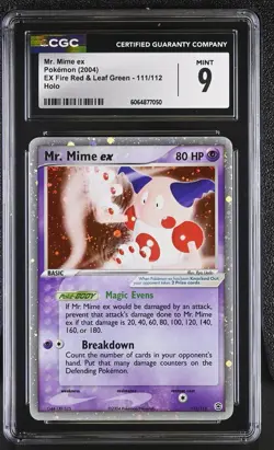 CGC 9 MR. MIME EX #111 HOLO 2004 POKEMON EX FIRE RED & LEAF GREEN - Image 1