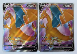 Charizard V Promo SWSH050 x2 Lot Holo Rare Pokemon NM Double Pack - Image 1