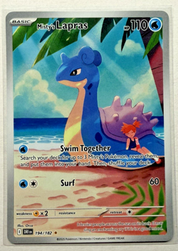 Pokemon TCG Misty's Lapras Illustration Rare Holo 194/182 Sv10 110 HP - Image 1