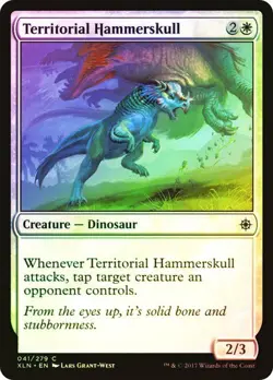 Territorial Hammerskull IXALAN MTG MAGIC CREATURE DINOSAUR FOIL - Image 1