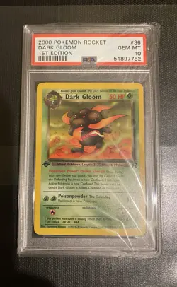2000 Pokemon Rocket Dark Gloom 1st Edition # 36 PSA 10 - Image 1