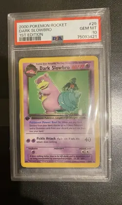 2000 Pokemon Rocket Dark Slowbro 1st Edition #29 PSA 10 - Image 1
