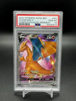 2020 Pokemon Champions Path ETB Promo Charizard V SWSH050 PSA Gem Mint 10 - Image 1