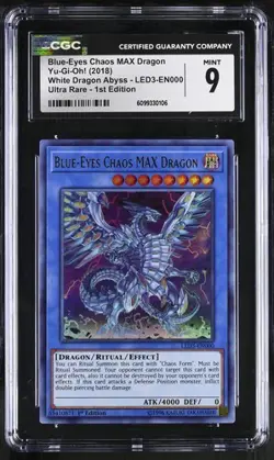 Blue-Eyes Chaos MAX Dragon *CGC 9* POP 1 *Ultra Rare* LED3-EN000 * Yugioh - Image 1