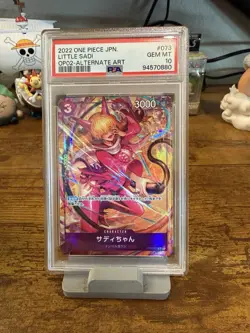 PSA 10 One Piece TCG Little Sadi Paramount War Alt Rare OP02-073 Japanese - Image 1
