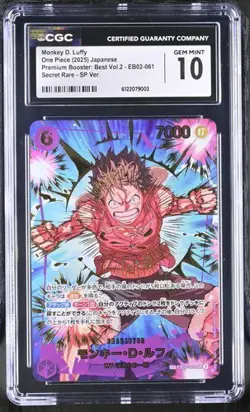 Monkey D. Luffy #EB02-061 Japanese One Piece Premium PRB-02 CGC Gem Mint 10 - Image 1