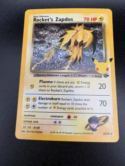 Rocket's Zapdos 15/132 Pokemon Celebrations: Classic Collection Holo NM - Image 1