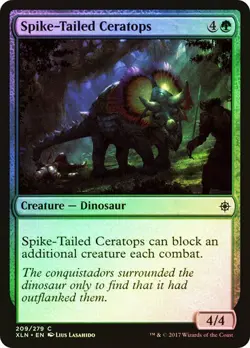 Spike-Tailed Ceratops IXALAN MTG MAGIC CREATURE DINOSAUR FOIL - Image 1