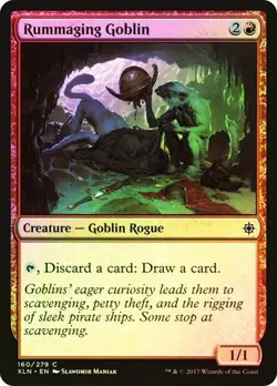 Rummaging Goblin IXALAN MTG MAGIC CREATURE GOBLIN ROGUE FOIL - Image 1