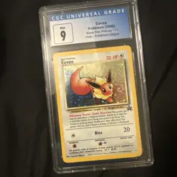Eevee Pokemon (2000) Black Star Promo- 11 Holo Pokemon league CGC 9 MINT - Image 1