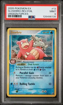 Slowbro Reverse Holo 13/115 Unseen Forces Pokemon PSA 9 - Image 1