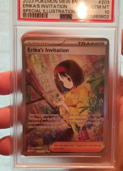 Pokemon TCG Erika's Invitation Special Illustration Rare Full Art PSA 10 203/165 - Image 1