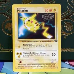 1999 Pokemon The First Movie Pikachu Black Star Promo #4 Raw LP - Image 1