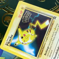 1999 Pokemon The First Movie Pikachu Black Star Promo #4 Raw LP - Image 3