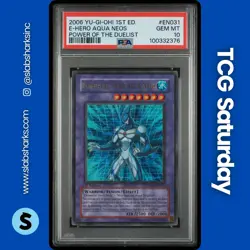 2006 YU-GI-OH POWER OF THE DUELIST 1ST ED #EN031 ELEMENTAL HERO AQUA NEOS PSA 10 - Image 1