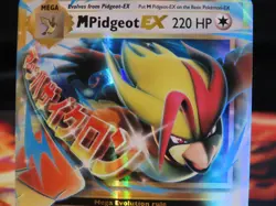 M Pidgeot EX Evolutions Near Mint Sleeved Pokemon Card Full Art Holo NM - Image 2