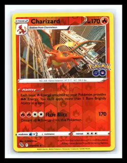 🔥 Charizard - 010/078 - Pokemon Go Sword & Shield Reverse Holo Rare Card 2022 - Image 1
