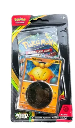 Pokemon TCG Perfect Order Booster Pack Makuhita Promo Card Coin - Image 1
