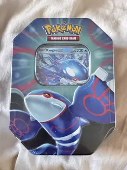 Pokemon TCG Azure Legends Kyogre ex Tin Factory Sealed 4 Packs Promo Card - Image 1