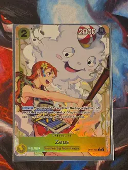 One Piece TCG Zeus Alt Art R Card OP11-106 a Fist of Divine Speed - Image 1