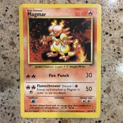 Pokemon Magmar 36/102 Base Set Basic 50 HP Common Regular Card WOTC 1999 English - Image 1