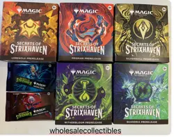 ALL 5 MTG Secrets Of Strixhaven Magic the Gathering PRERELEASE Box Lot + Promos - Image 1
