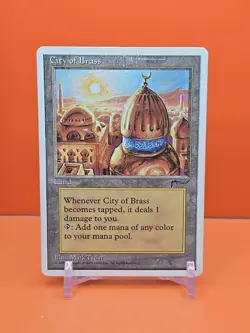 1995 MAGIC THE GATHERING CITY OF BRASS CHRONICLES DAMAGE HEAVEY PLAYED - Image 1