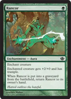 MTG Rancor, Duel Decks: Garruk vs Liliana, Heavily Played, English - Image 1