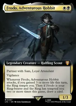 MTG Frodo, Adventurous Hobbit - Foil - Extended Art, Commander: The Lord of the - Image 1
