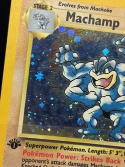 Machamp 8/102 1st Edition - 🌊 Deck Exclusives Holo Rare Pokemon TCG 🖤 - MP - Image 3