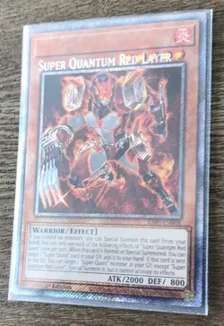 YUGIOH MISPRINT Super Quantum Red Layer RA05-EN008 Platinum Rare 1st Ed. - Image 1